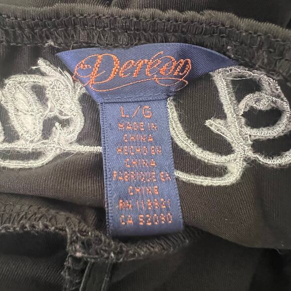 Vintage Y2k Dereon Black Ruched Body-Con Dress Size Large - Picture 5 of 6